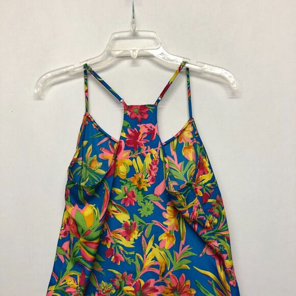 J Crew Women Hawaiian Tropical Racerback Cami Tank Top Size 4 Blouse B276 -4 - Picture 11 of 12